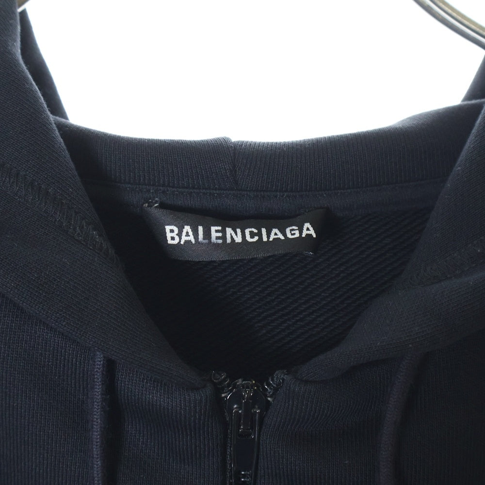 BALENCIAGA(バレンシアガ) 19AW バックロゴ プリント ジップアップパーカー ブラック 512059 TYKA2