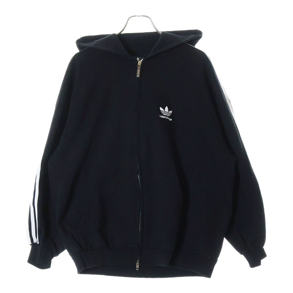 BALENCIAGA(バレンシアガ) 23SS ×adidas Zip Up Hoodie アディダス ジップアップスウェットパーカー フーディー ブラック 723754 TNVN2