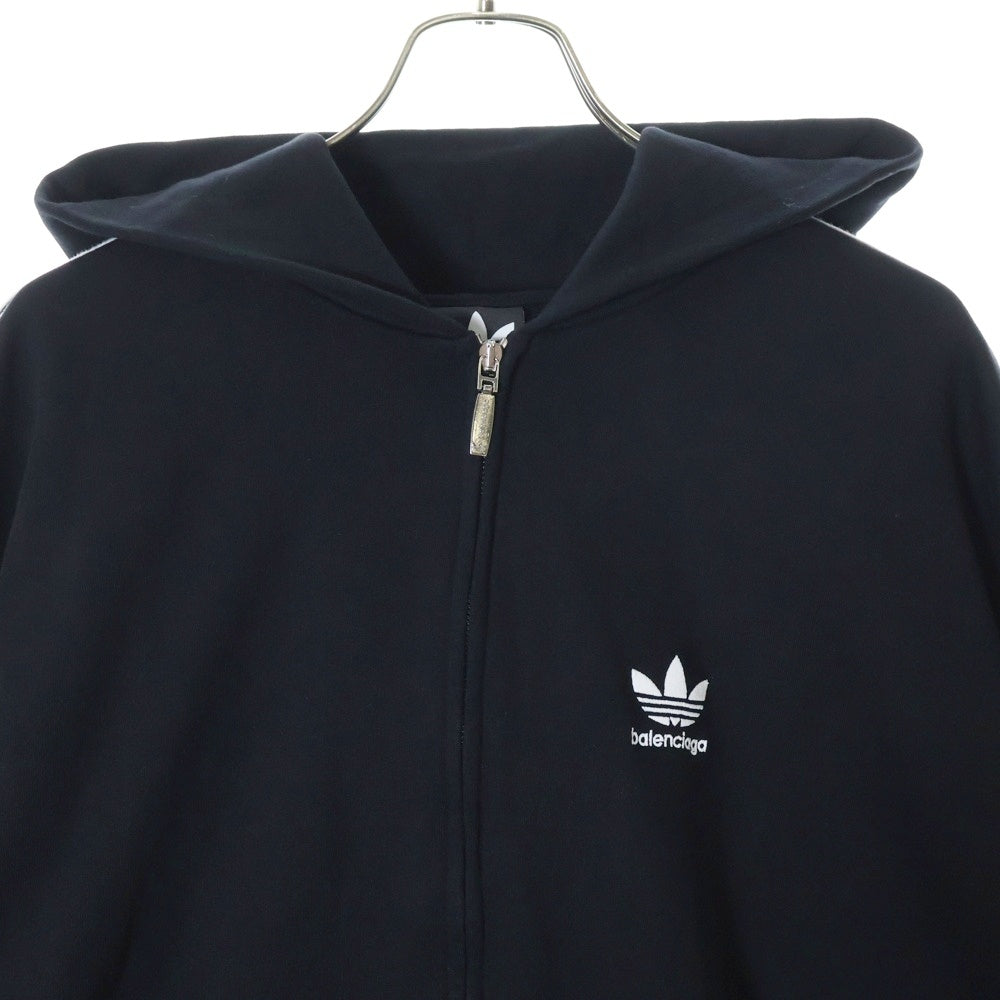 BALENCIAGA(バレンシアガ) 23SS ×adidas Zip Up Hoodie アディダス ジップアップスウェットパーカー フーディー ブラック 723754 TNVN2