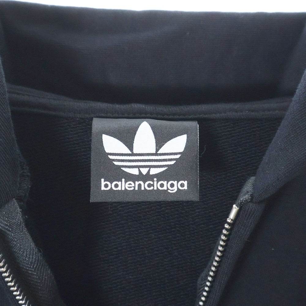 BALENCIAGA(バレンシアガ) 23SS ×adidas Zip Up Hoodie アディダス ジップアップスウェットパーカー フーディー ブラック 723754 TNVN2