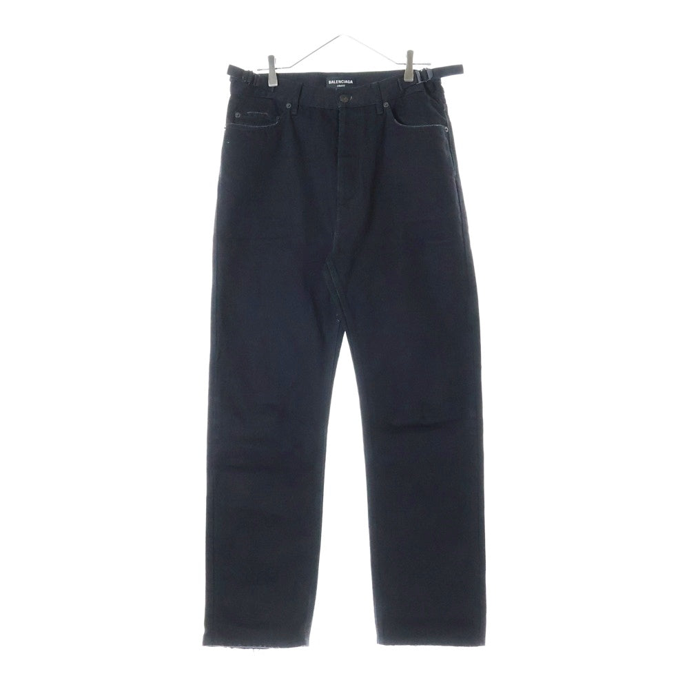 BALENCIAGA(バレンシアガ) Over Fit Denim Jeans オーバーフィットダメージ加工デニムパンツ ブラック 697825 TBP47