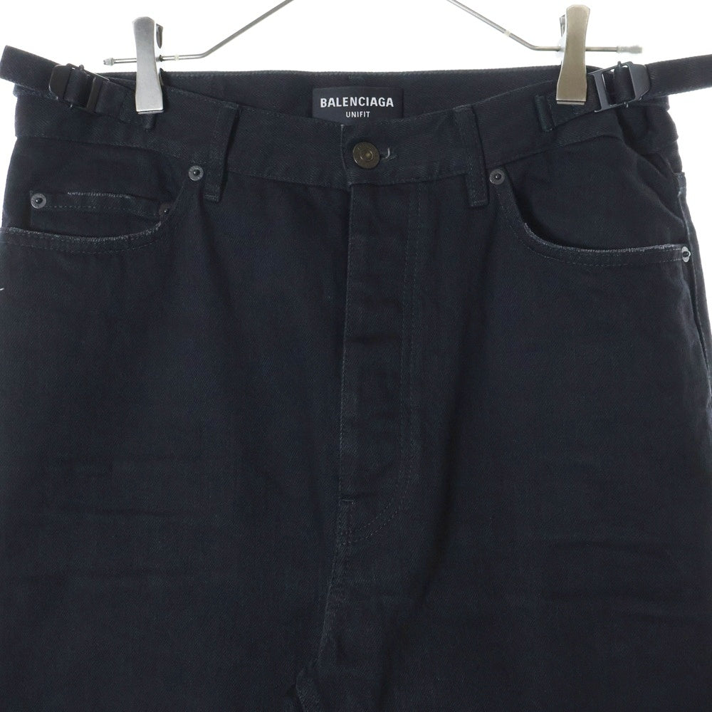 BALENCIAGA(バレンシアガ) Over Fit Denim Jeans オーバーフィットダメージ加工デニムパンツ ブラック 697825 TBP47