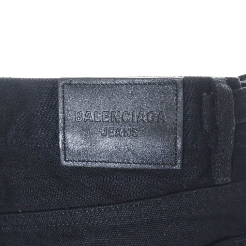 BALENCIAGA(バレンシアガ) Over Fit Denim Jeans オーバーフィットダメージ加工デニムパンツ ブラック 697825 TBP47