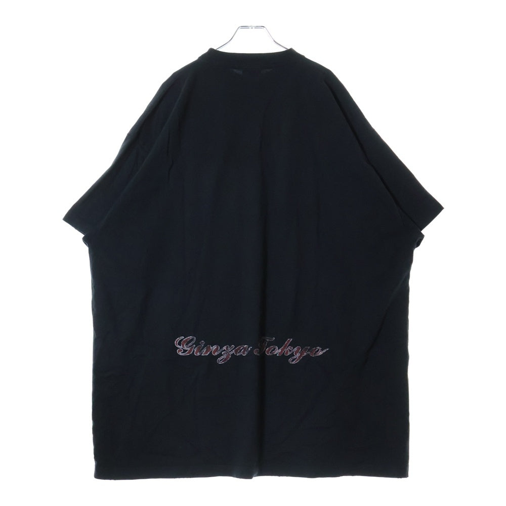 BALENCIAGA(バレンシアガ) 24SS 日本限定 GINZA STORE ヴィンテージ加工タワープリント半袖Tシャツ ブラック 787349 TQV75