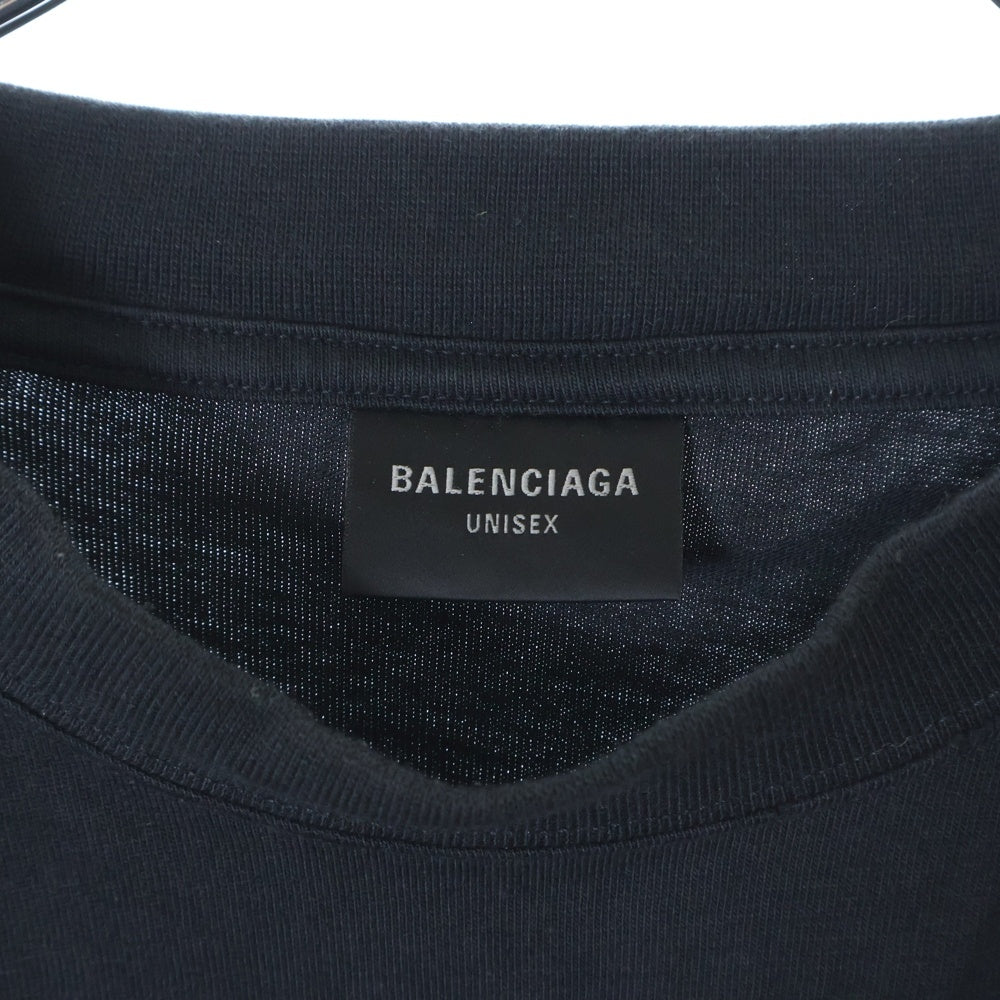 BALENCIAGA(バレンシアガ) 24SS 日本限定 GINZA STORE ヴィンテージ加工タワープリント半袖Tシャツ ブラック 787349 TQV75