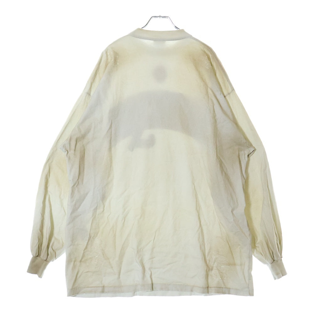 BALENCIAGA(バレンシアガ) ヴィンテージ加工オーバーサイズ スケーター長袖カットソー Tシャツ ベージュ 739027 TOVN2