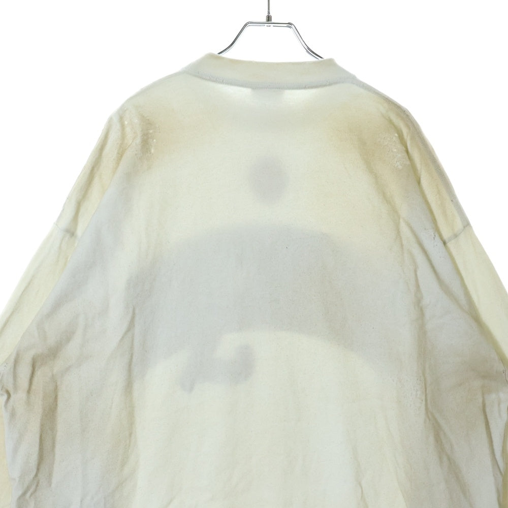 BALENCIAGA(バレンシアガ) ヴィンテージ加工オーバーサイズ スケーター長袖カットソー Tシャツ ベージュ 739027 TOVN2