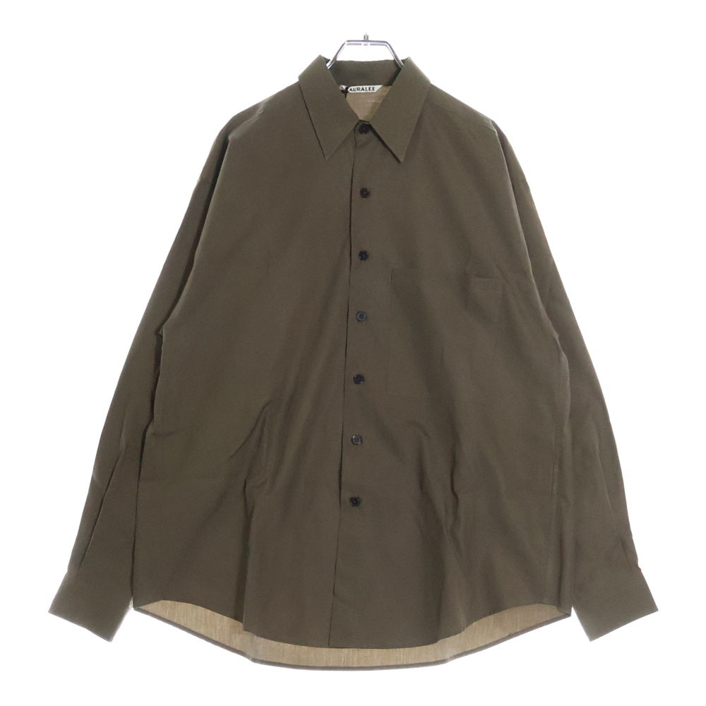 AURALEE(オーラリー) 25AW WASHED FINX TWILL BIG SHIRT ウォッシュドフィンクスツイルビッグシャツ ブラウン A25AS02TN