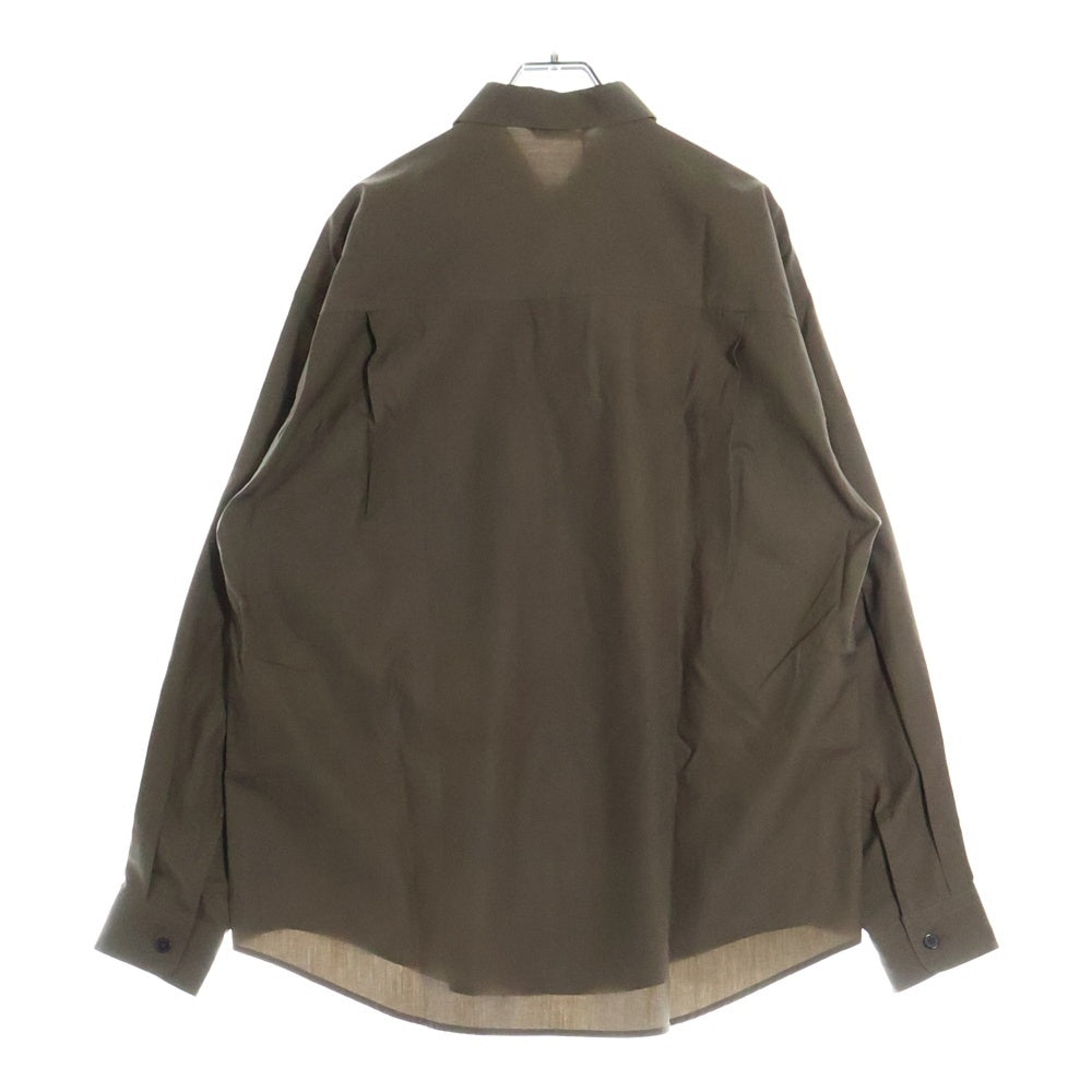 AURALEE(オーラリー) 25AW WASHED FINX TWILL BIG SHIRT ウォッシュドフィンクスツイルビッグシャツ ブラウン A25AS02TN