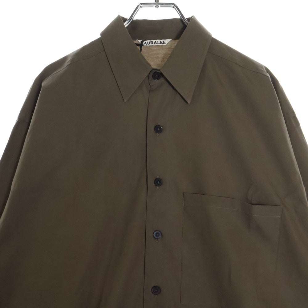 AURALEE(オーラリー) 25AW WASHED FINX TWILL BIG SHIRT ウォッシュドフィンクスツイルビッグシャツ ブラウン A25AS02TN