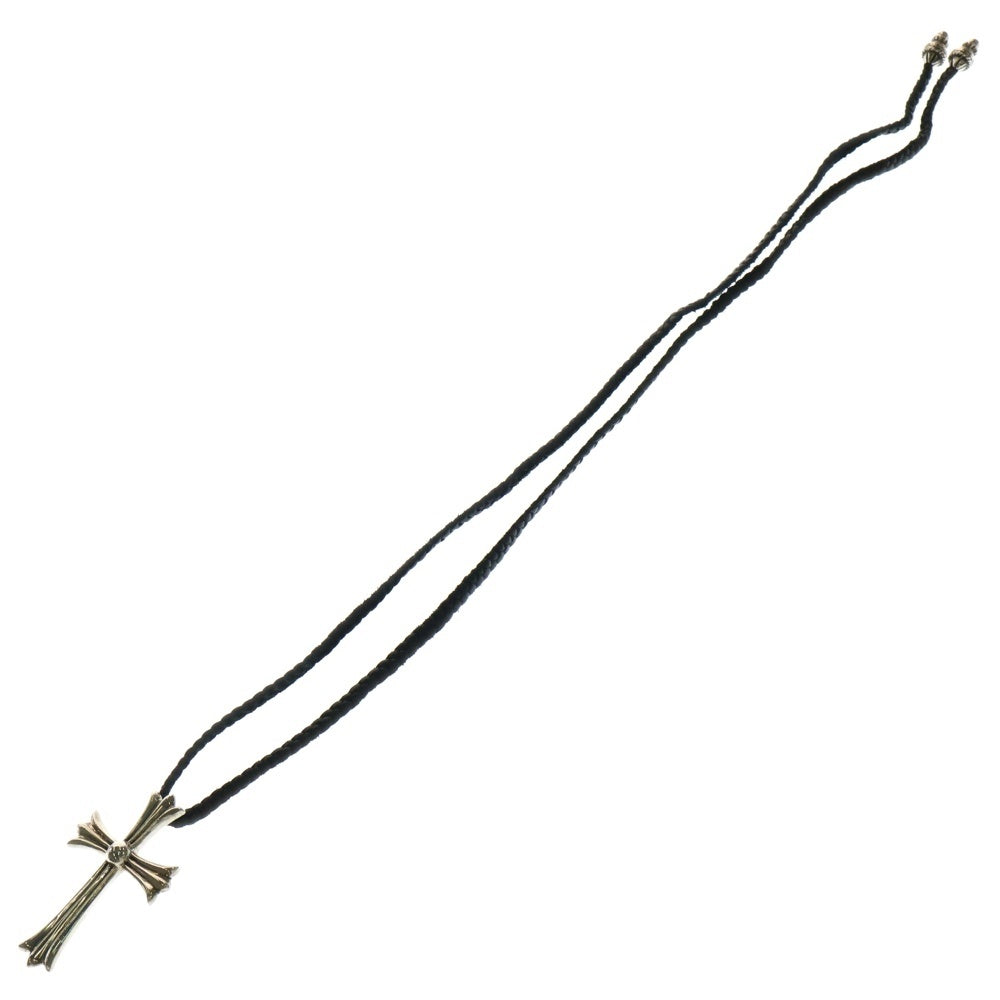 CHROME HEARTS(クロムハーツ) CH CRS LG BC ラージCHクロスペンダント Wボロチップ レザーブレイドネックレス シルバー BCA214