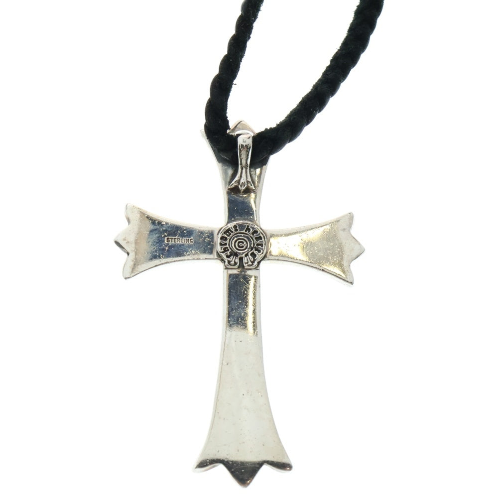 CHROME HEARTS(クロムハーツ) CH CRS LG BC ラージCHクロスペンダント Wボロチップ レザーブレイドネックレス シルバー BCA214