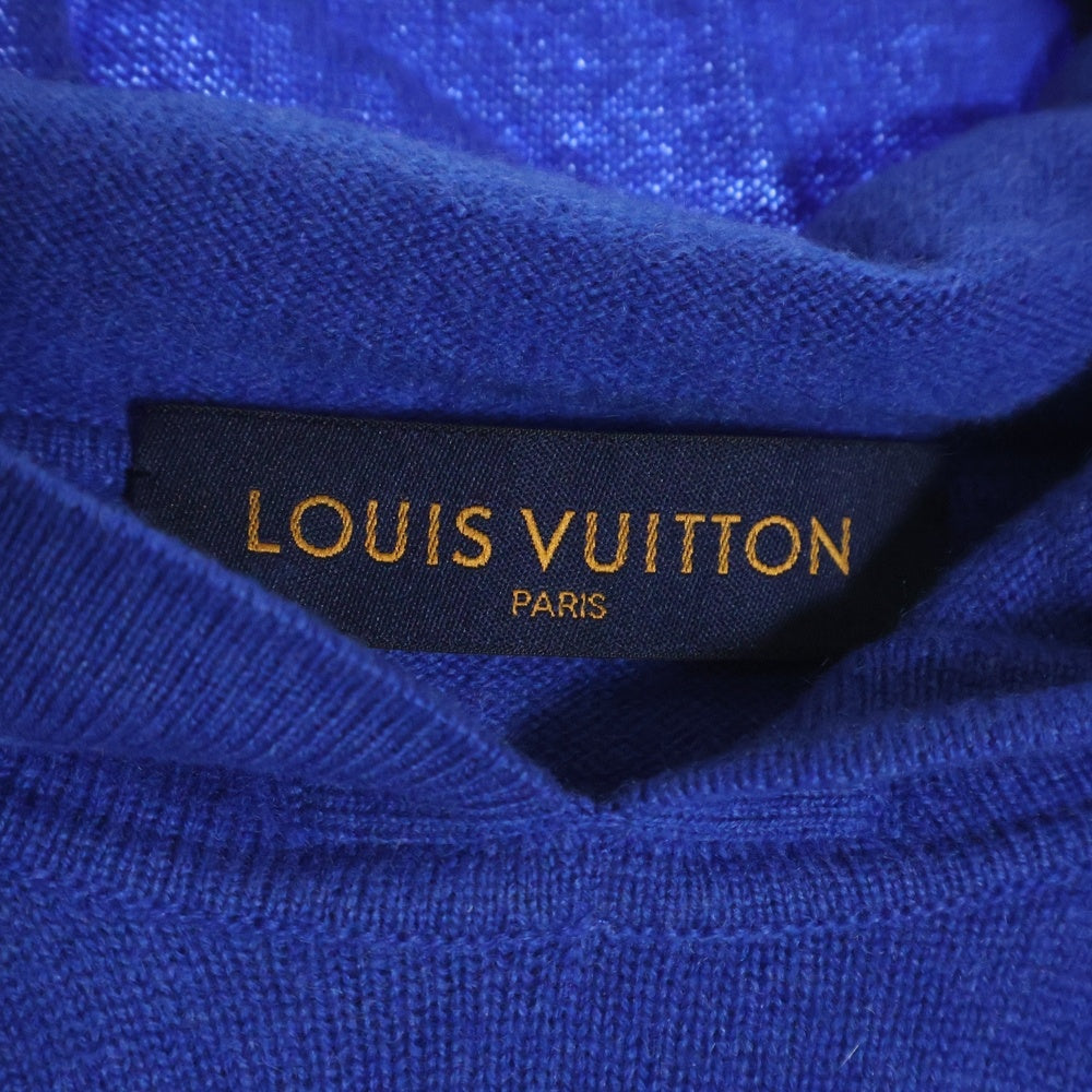 LOUIS VUITTON(ルイヴィトン) 20SS カシミヤニット インサイドアウト プルオーバーパーカー フーディ ブルー RM201Q JZE HHN43W