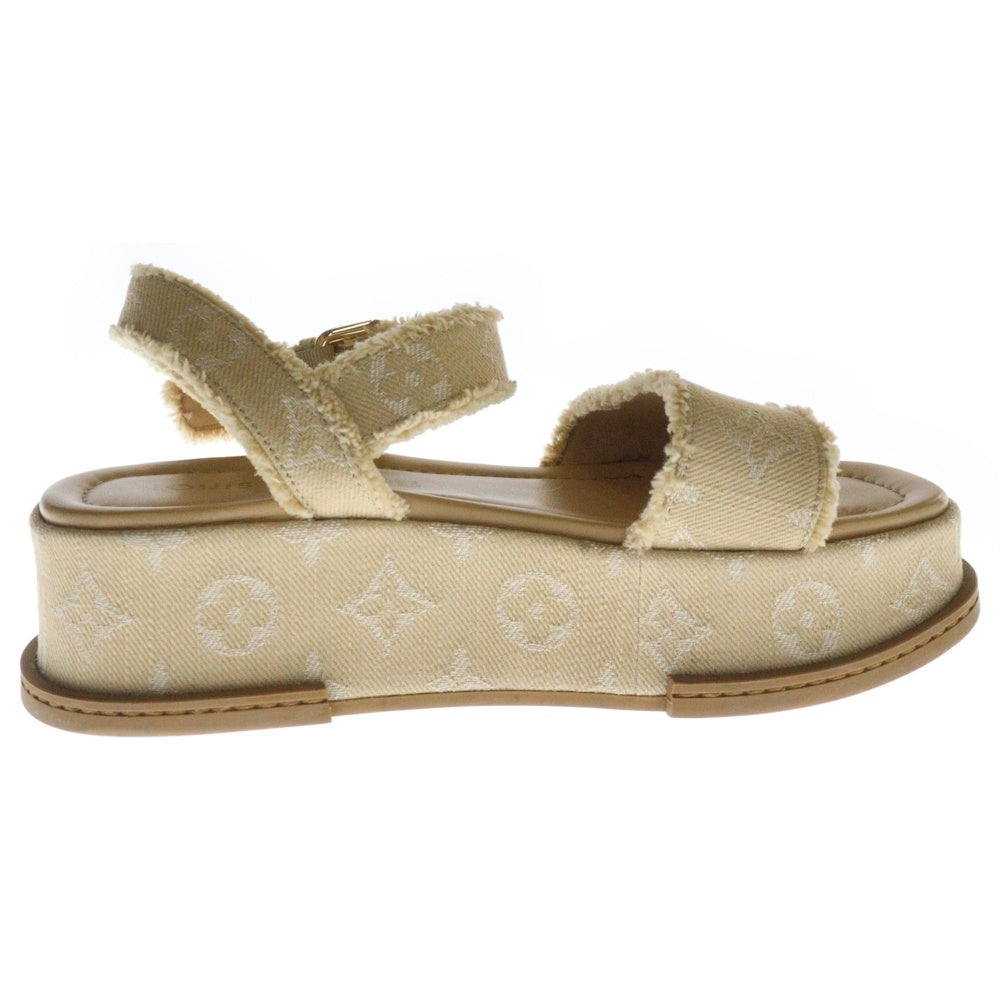 LOUIS VUITTON(ルイヴィトン) 24AW マヤライン モノグラム デニム ストラップ プラットフォーム サンダル ベージュ レディース 1ACYCJ LW0244