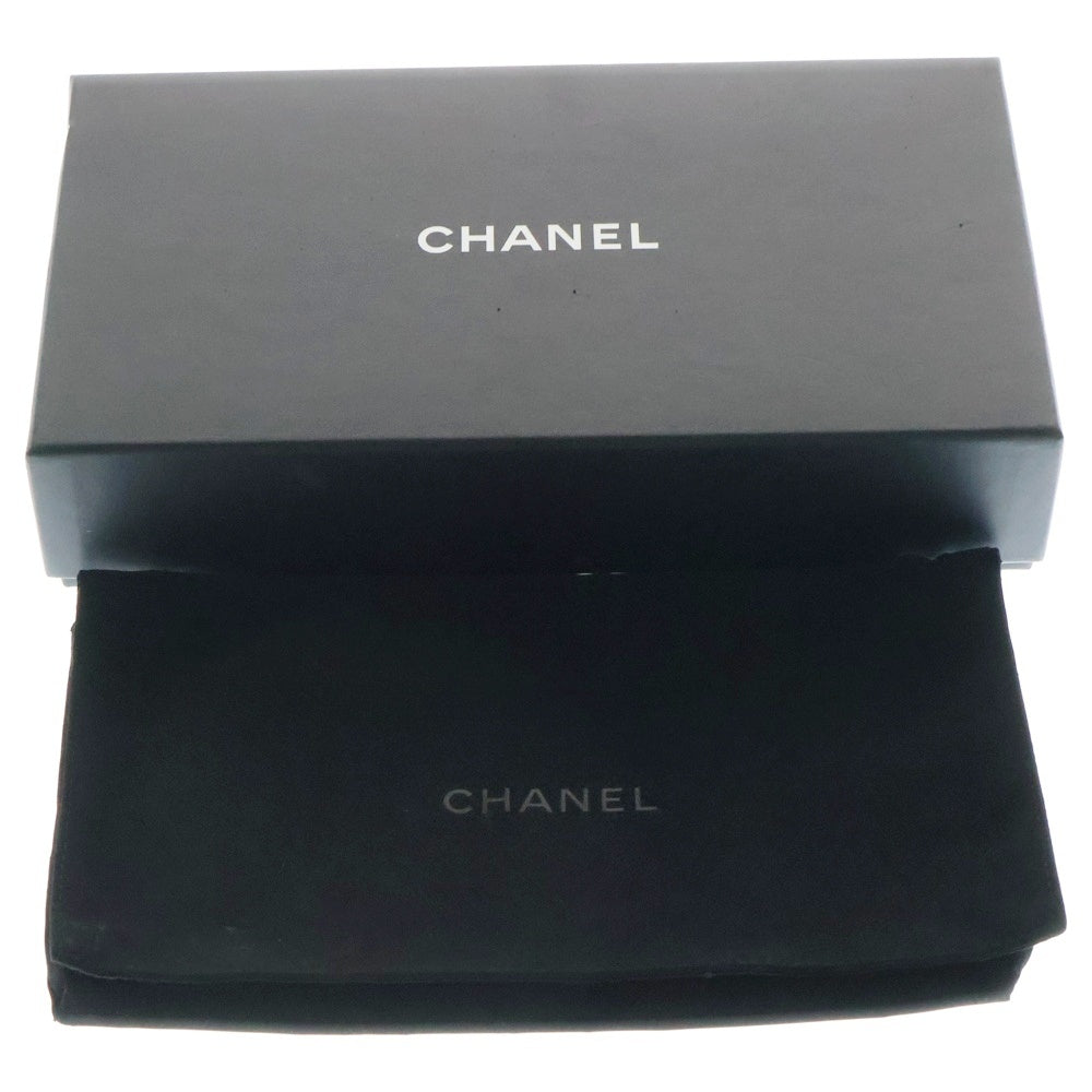CHANEL(シャネル) ココマーク マトラッセ キャビアスキン レザー フラップ ロングウォレット 長財布 ブラック レディース