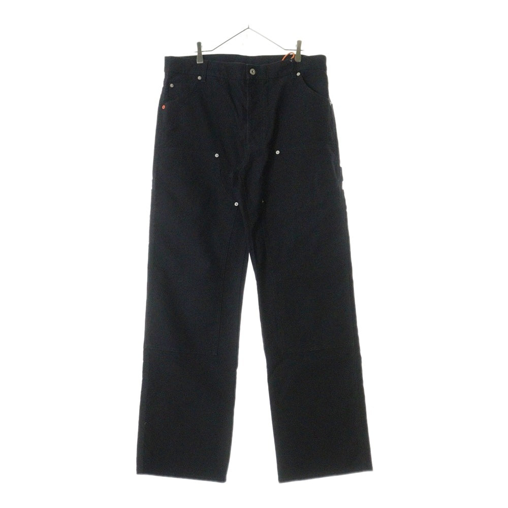 HERON PRESTON(ヘロンプレストン) 23AW PRESTONVINTAGE WASH CANVAS CARPENTER ウォッシュキャンバス ダブルニー カーペンターパンツ ブラック HMCA027F23FAB0031000