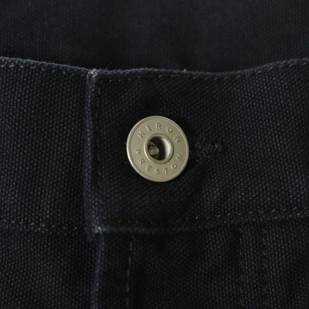 HERON PRESTON(ヘロンプレストン) 23AW PRESTONVINTAGE WASH CANVAS CARPENTER ウォッシュキャンバス ダブルニー カーペンターパンツ ブラック HMCA027F23FAB0031000