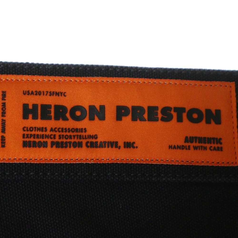 HERON PRESTON(ヘロンプレストン) 23AW PRESTONVINTAGE WASH CANVAS CARPENTER ウォッシュキャンバス ダブルニー カーペンターパンツ ブラック HMCA027F23FAB0031000