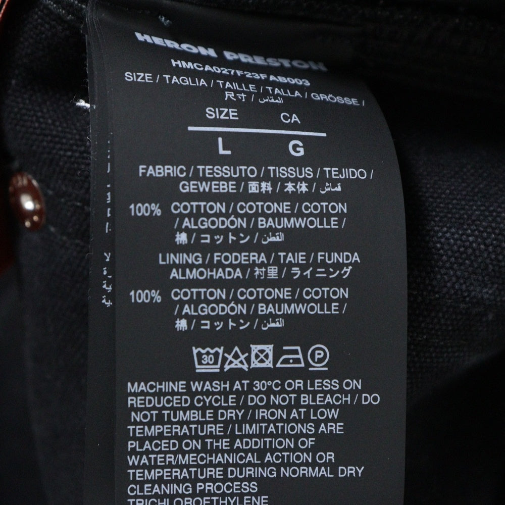 HERON PRESTON(ヘロンプレストン) 23AW PRESTONVINTAGE WASH CANVAS CARPENTER ウォッシュキャンバス ダブルニー カーペンターパンツ ブラック HMCA027F23FAB0031000
