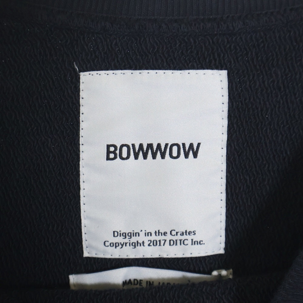 BOWWOW(バウワウ) 23AW ×Disney SNOW WHITE SWEAT SHIRTS スノーホワイト 白雪姫 フロントプリント クルーネックスウェット トレーナー ブラック BW2302-SWSS