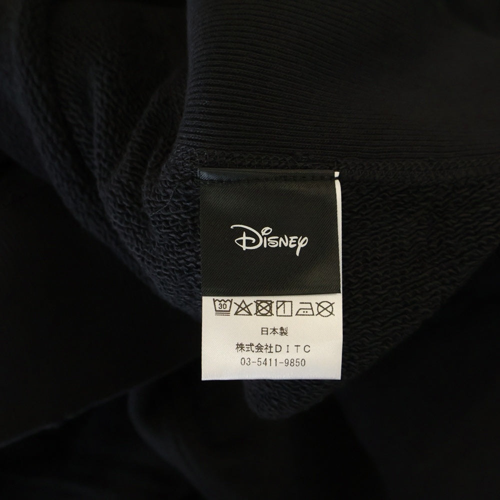 BOWWOW(バウワウ) 23AW ×Disney SNOW WHITE SWEAT SHIRTS スノーホワイト 白雪姫 フロントプリント クルーネックスウェット トレーナー ブラック BW2302-SWSS