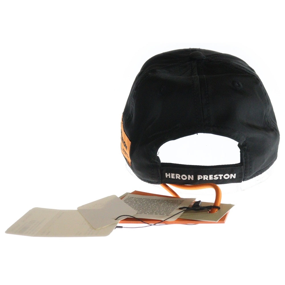 HERON PRESTON(ヘロンプレストン) 23AW HPNY EMB NYLON CAP フロント刺繍 ナイロンキャップ 帽子 ブラック HMLB001C99FAB0021001