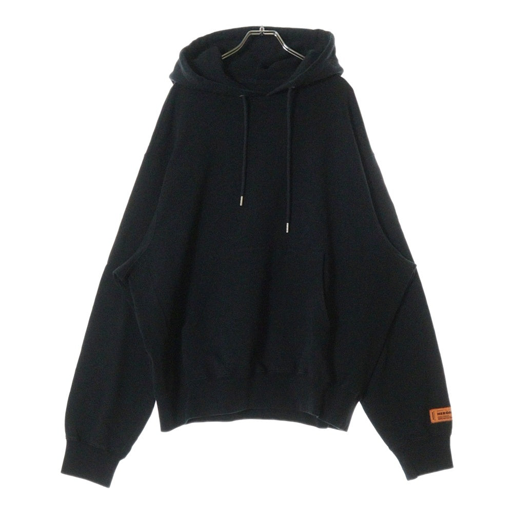 HERON PRESTON(ヘロンプレストン) 23AW NF EX-RAY RECYCLED CO HOODIE サイドロゴパッチ プルオーバーパーカー フーディ ブラック HMBB024C99JER0011000