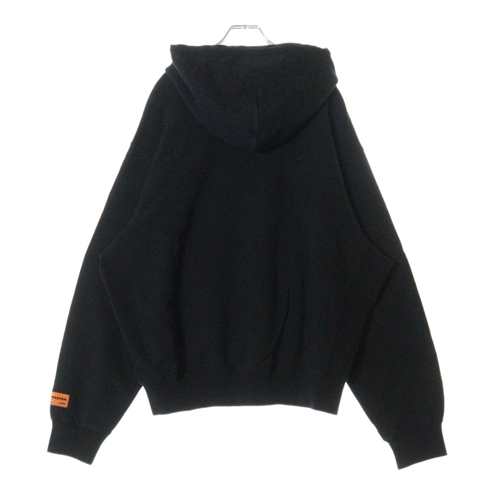 HERON PRESTON(ヘロンプレストン) 23AW NF EX-RAY RECYCLED CO HOODIE サイドロゴパッチ プルオーバーパーカー フーディ ブラック HMBB024C99JER0011000
