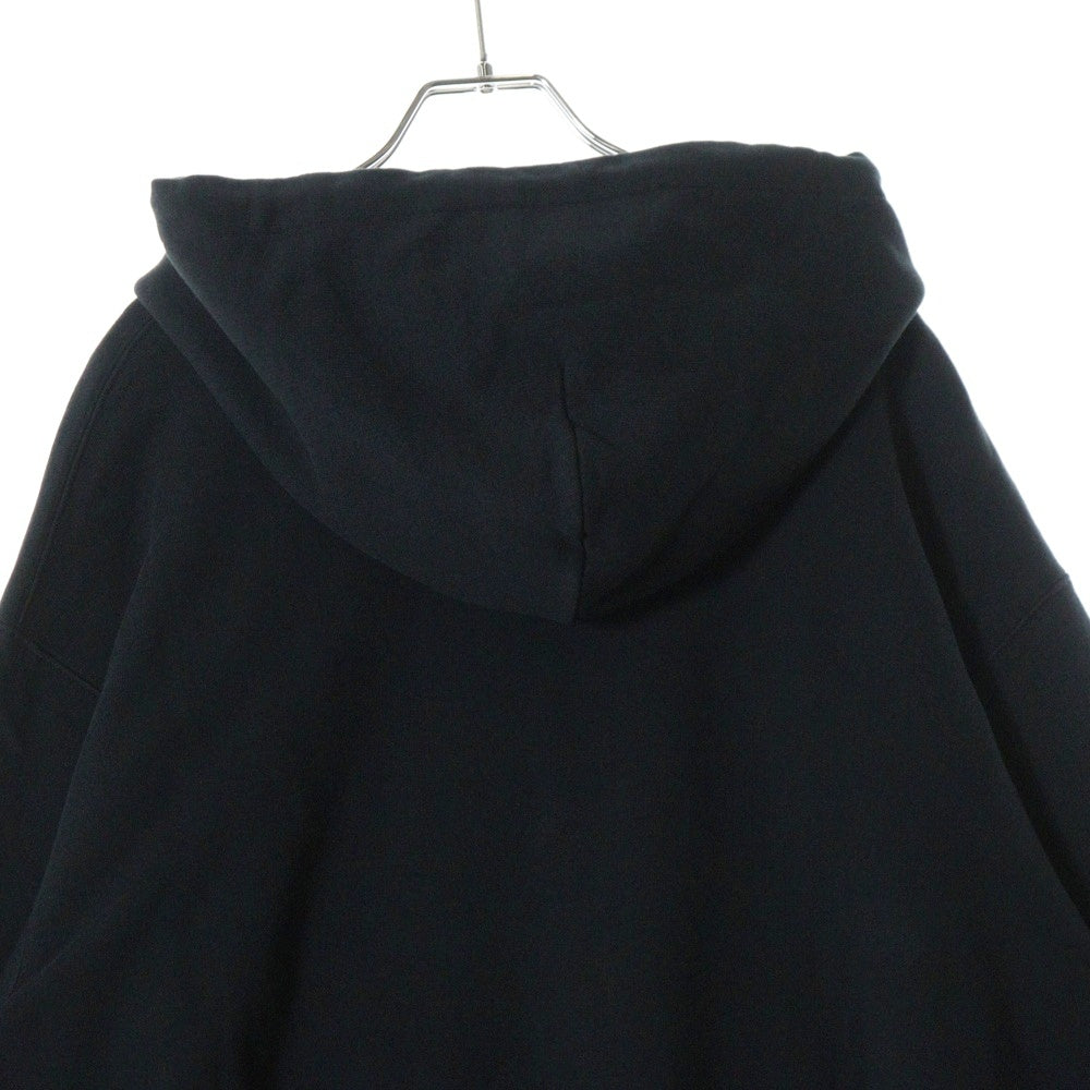 HERON PRESTON(ヘロンプレストン) 23AW NF EX-RAY RECYCLED CO HOODIE サイドロゴパッチ プルオーバーパーカー フーディ ブラック HMBB024C99JER0011000