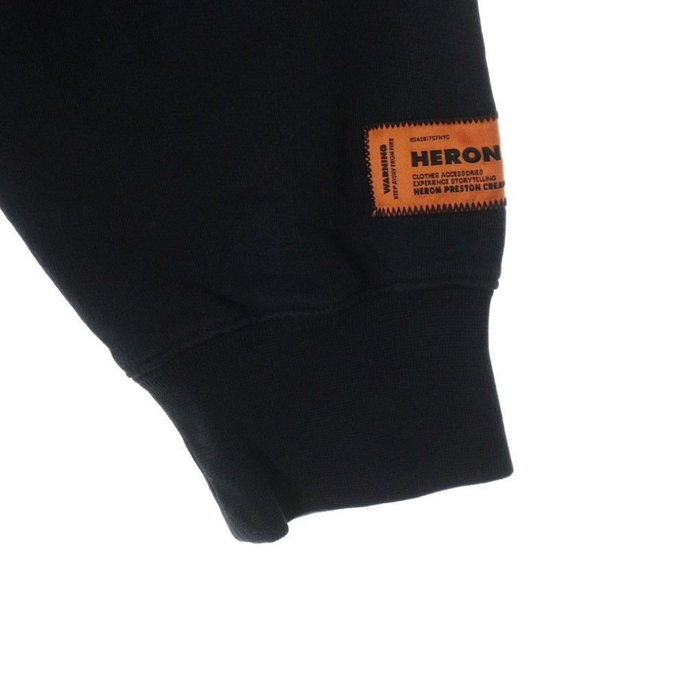 HERON PRESTON(ヘロンプレストン) 23AW NF EX-RAY RECYCLED CO HOODIE サイドロゴパッチ プルオーバーパーカー フーディ ブラック HMBB024C99JER0011000