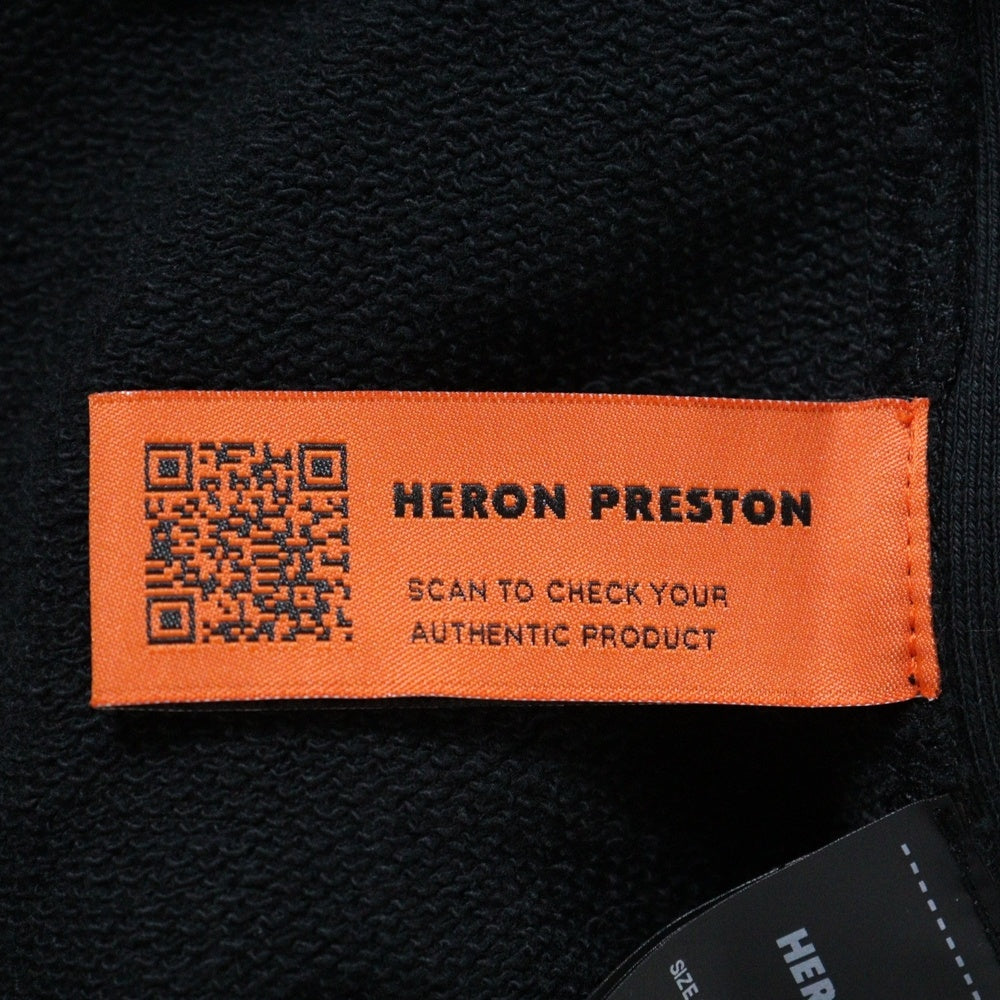 HERON PRESTON(ヘロンプレストン) 23AW NF EX-RAY RECYCLED CO HOODIE サイドロゴパッチ プルオーバーパーカー フーディ ブラック HMBB024C99JER0011000