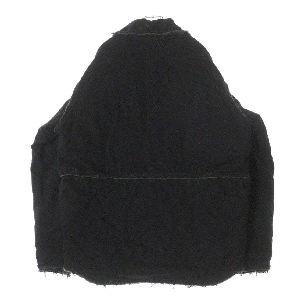 HERON PRESTON(ヘロンプレストン) 23AW PRESTONREBUILT DENIM JACKET 裏地キルティング切り替え ジップアップ デニムジャケット ブラック HMYE015F23DEN0011000