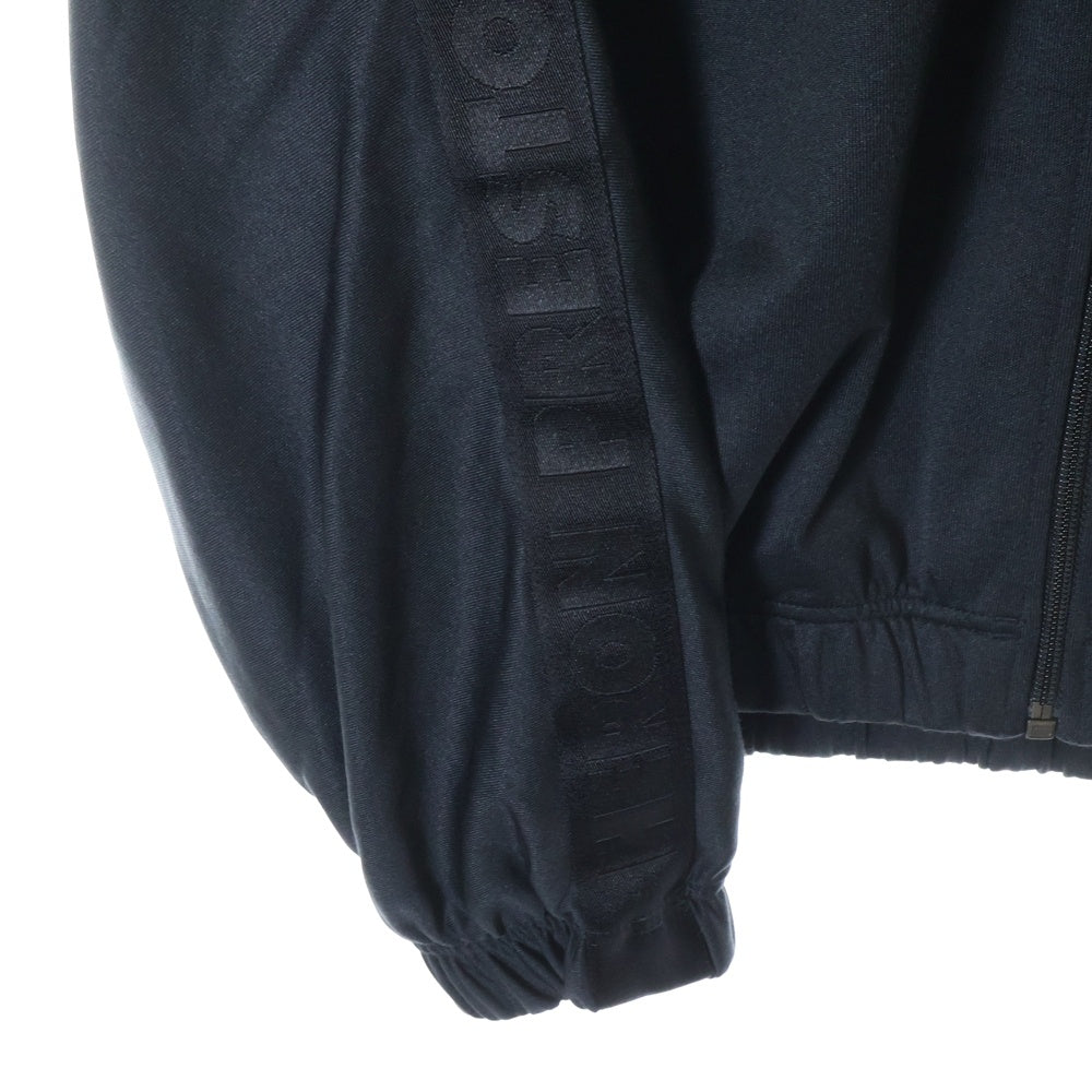 HERON PRESTON(ヘロンプレストン) 23AW NF TRACKTOP LOGO サイドロゴテープ ジップアップブルゾン ジャージ ブラック HMBD006C99JER0011000