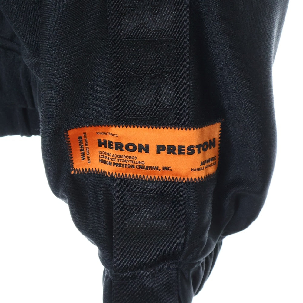 HERON PRESTON(ヘロンプレストン) 23AW NF TRACKTOP LOGO サイドロゴテープ ジップアップブルゾン ジャージ ブラック HMBD006C99JER0011000