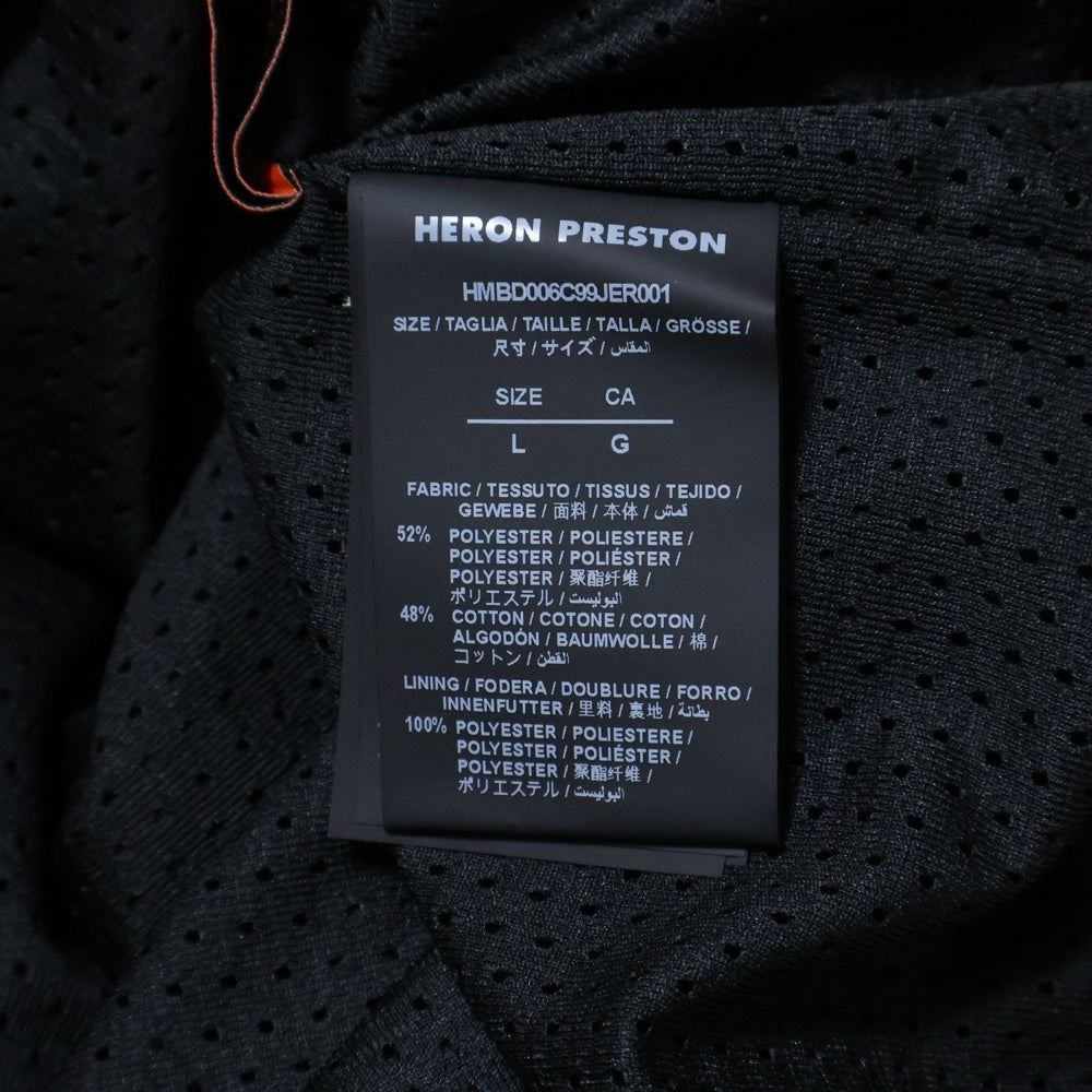 HERON PRESTON(ヘロンプレストン) 23AW NF TRACKTOP LOGO サイドロゴテープ ジップアップブルゾン ジャージ ブラック HMBD006C99JER0011000