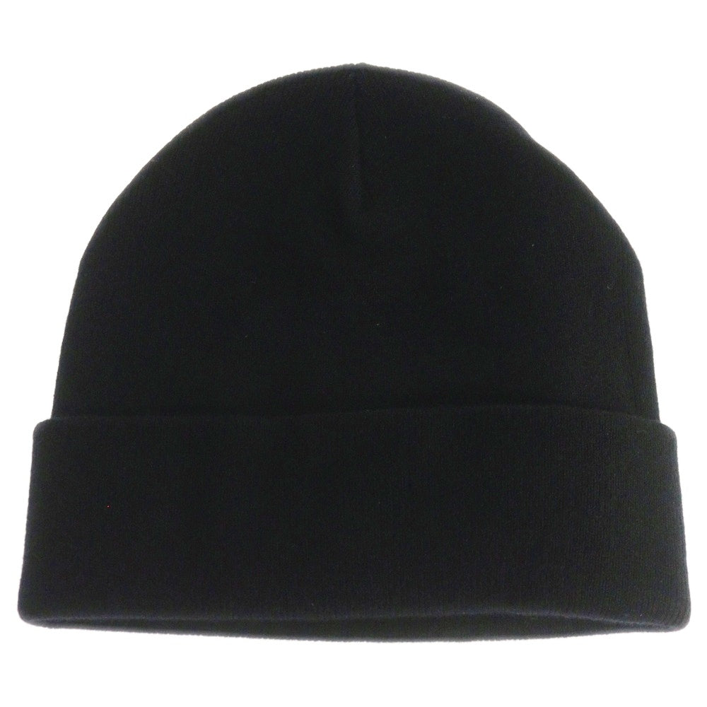 HERON PRESTON(ヘロンプレストン) 23AW CLASSIC BEANIE フロントロゴ クラシックビーニー 帽子 ブラック HMLC006F23KNI0011000