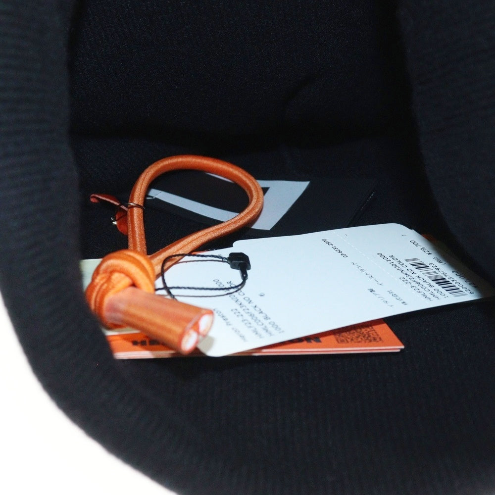 HERON PRESTON(ヘロンプレストン) 23AW CLASSIC BEANIE フロントロゴ クラシックビーニー 帽子 ブラック HMLC006F23KNI0011000