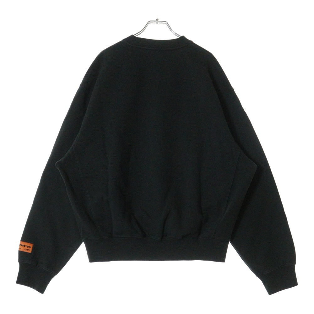 HERON PRESTON(ヘロンプレストン) 23AW BIRD PAINTED CREWNECK バードフォトプリント クルーネック スウェットトレーナー ブラック HMBA020F23JER0041046