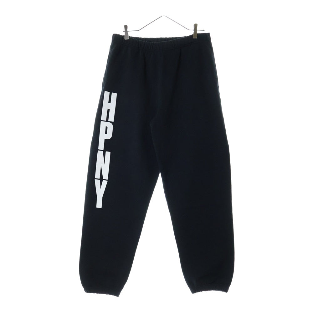 HERON PRESTON(ヘロンプレストン) 23AW REG HPNY SWEATPANTS サイドプリント コットン スウェットパンツ ブラック HMCH027C99JER0021001