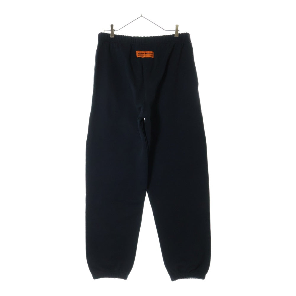 HERON PRESTON(ヘロンプレストン) 23AW REG HPNY SWEATPANTS サイドプリント コットン スウェットパンツ ブラック HMCH027C99JER0021001