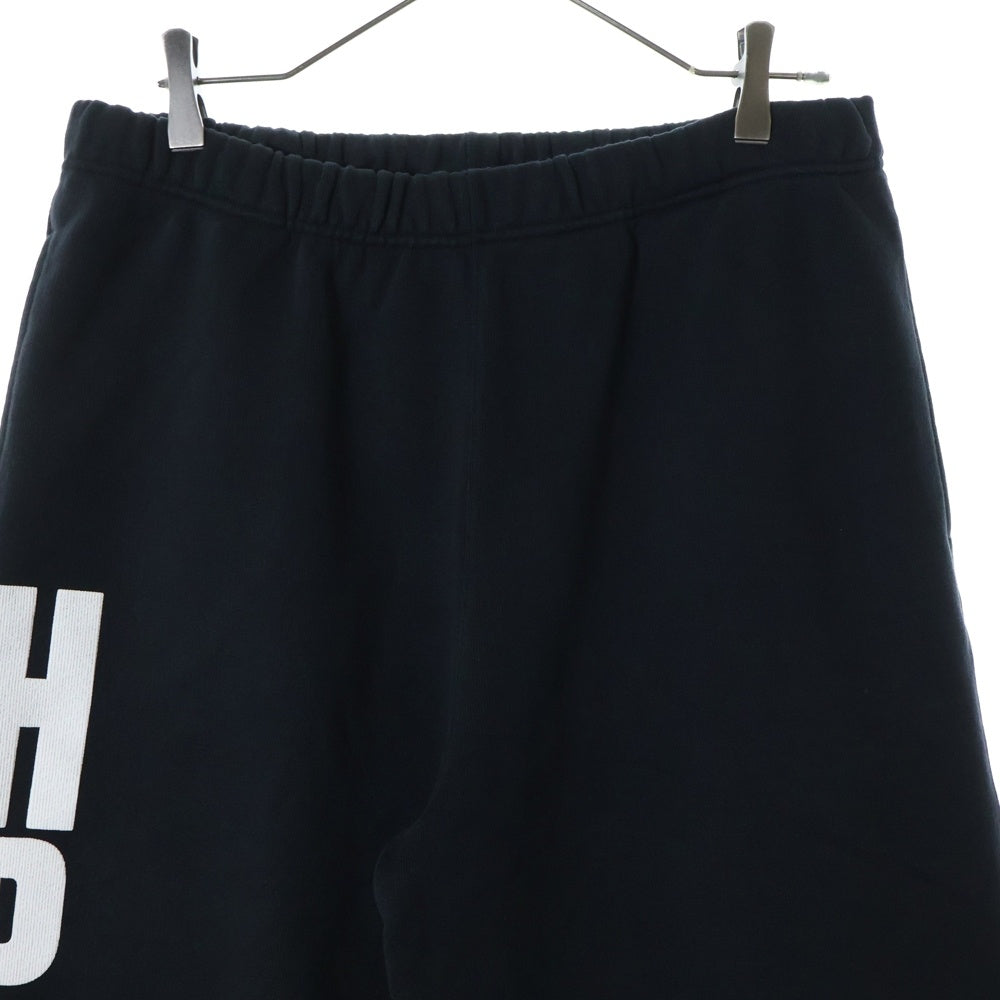 HERON PRESTON(ヘロンプレストン) 23AW REG HPNY SWEATPANTS サイドプリント コットン スウェットパンツ ブラック HMCH027C99JER0021001