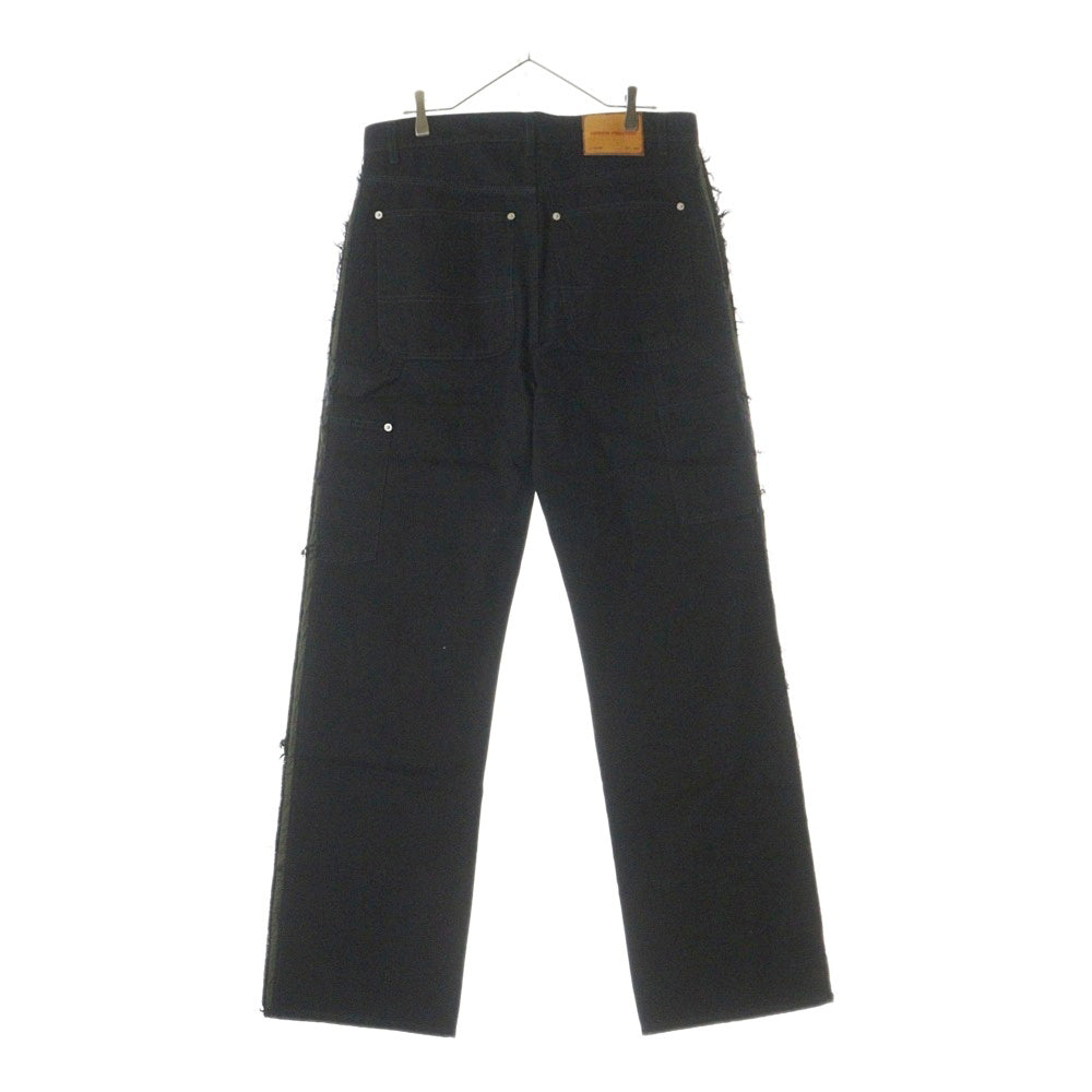 HERON PRESTON(ヘロンプレストン) 23AW REBUILT DENIM CARPENTER 再構築 デニム カーペンター ダブルニーパンツ ブラック HMYB011F23DEN0011000