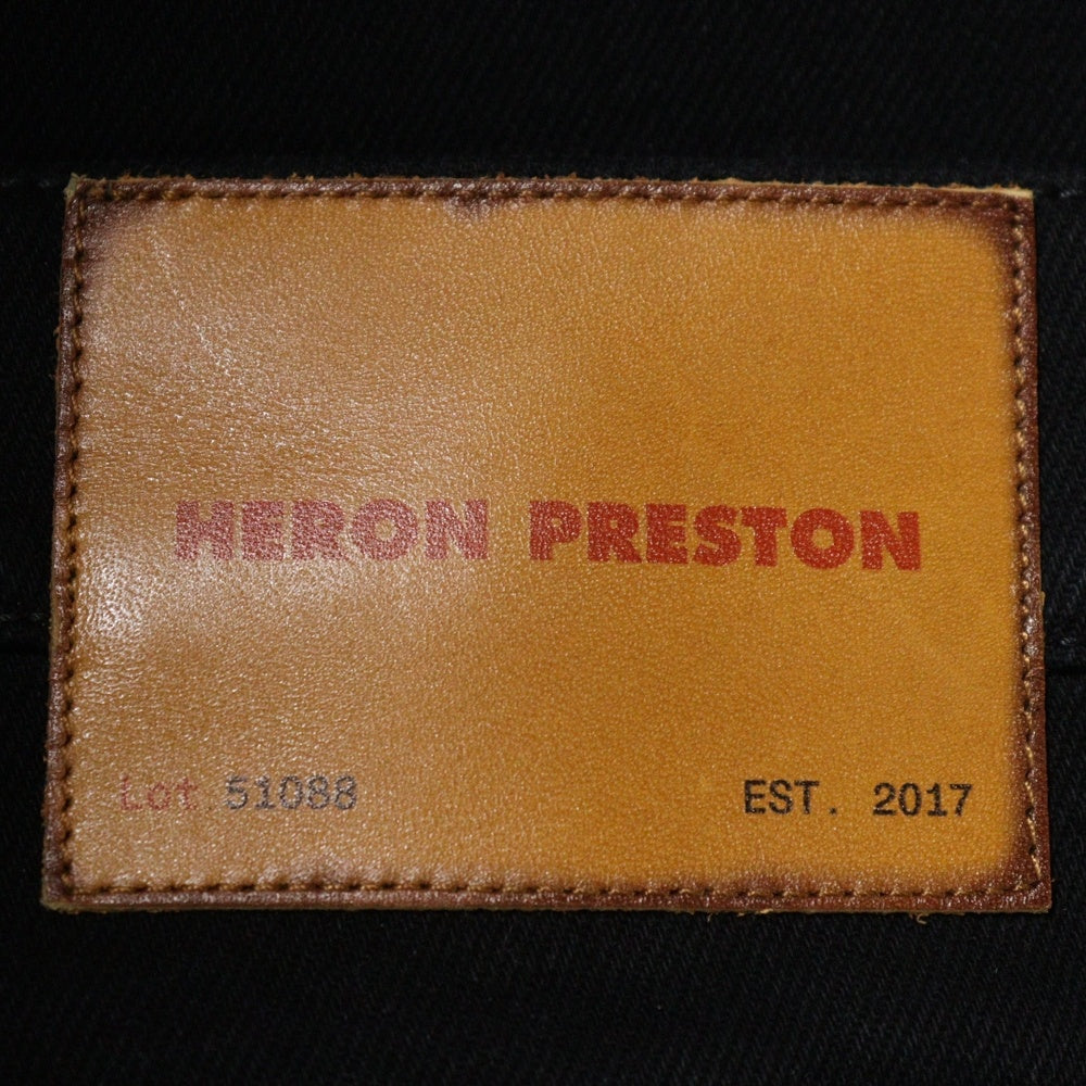 HERON PRESTON(ヘロンプレストン) 23AW REBUILT DENIM CARPENTER 再構築 デニム カーペンター ダブルニーパンツ ブラック HMYB011F23DEN0011000