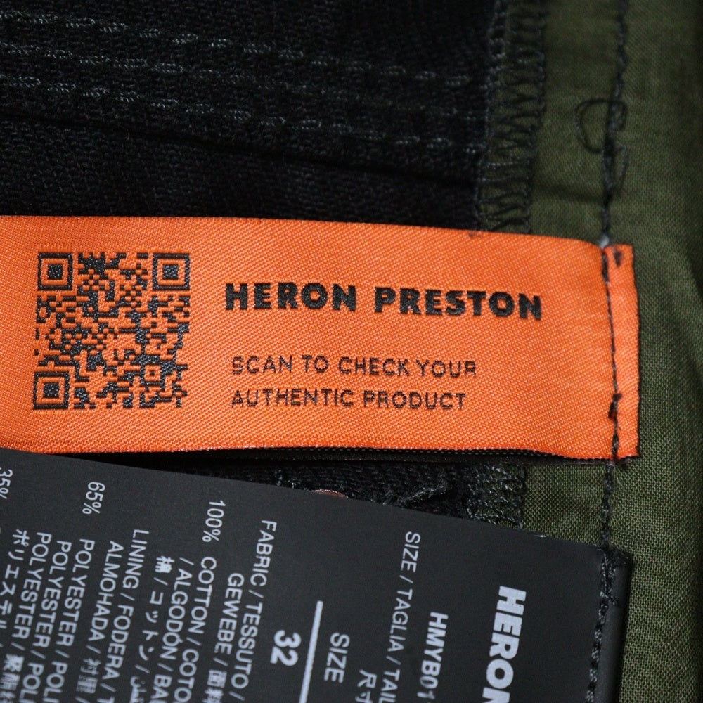 HERON PRESTON(ヘロンプレストン) 23AW REBUILT DENIM CARPENTER 再構築 デニム カーペンター ダブルニーパンツ ブラック HMYB011F23DEN0011000