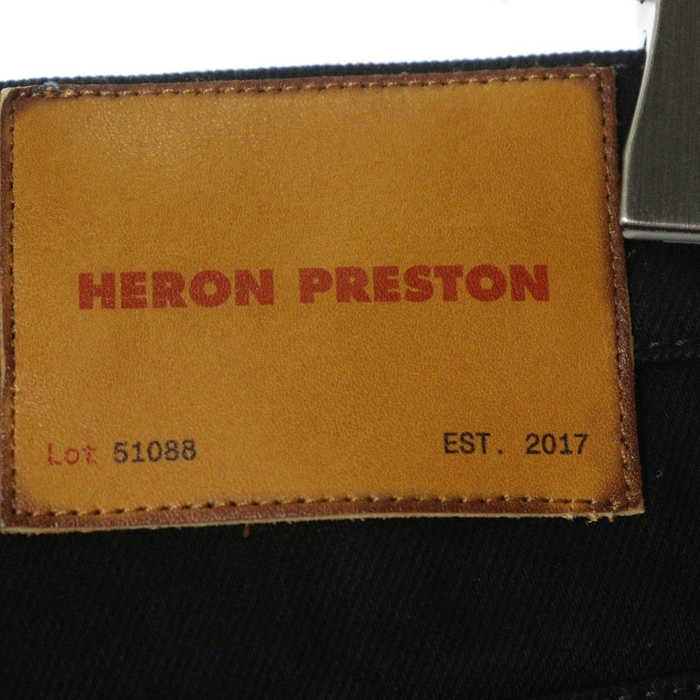 HERON PRESTON(ヘロンプレストン) 23AW REBUILT DENIM CARPENTER 再構築 デニム カーペンター ダブルニーパンツ ブラック HMYB011F23DEN0011000