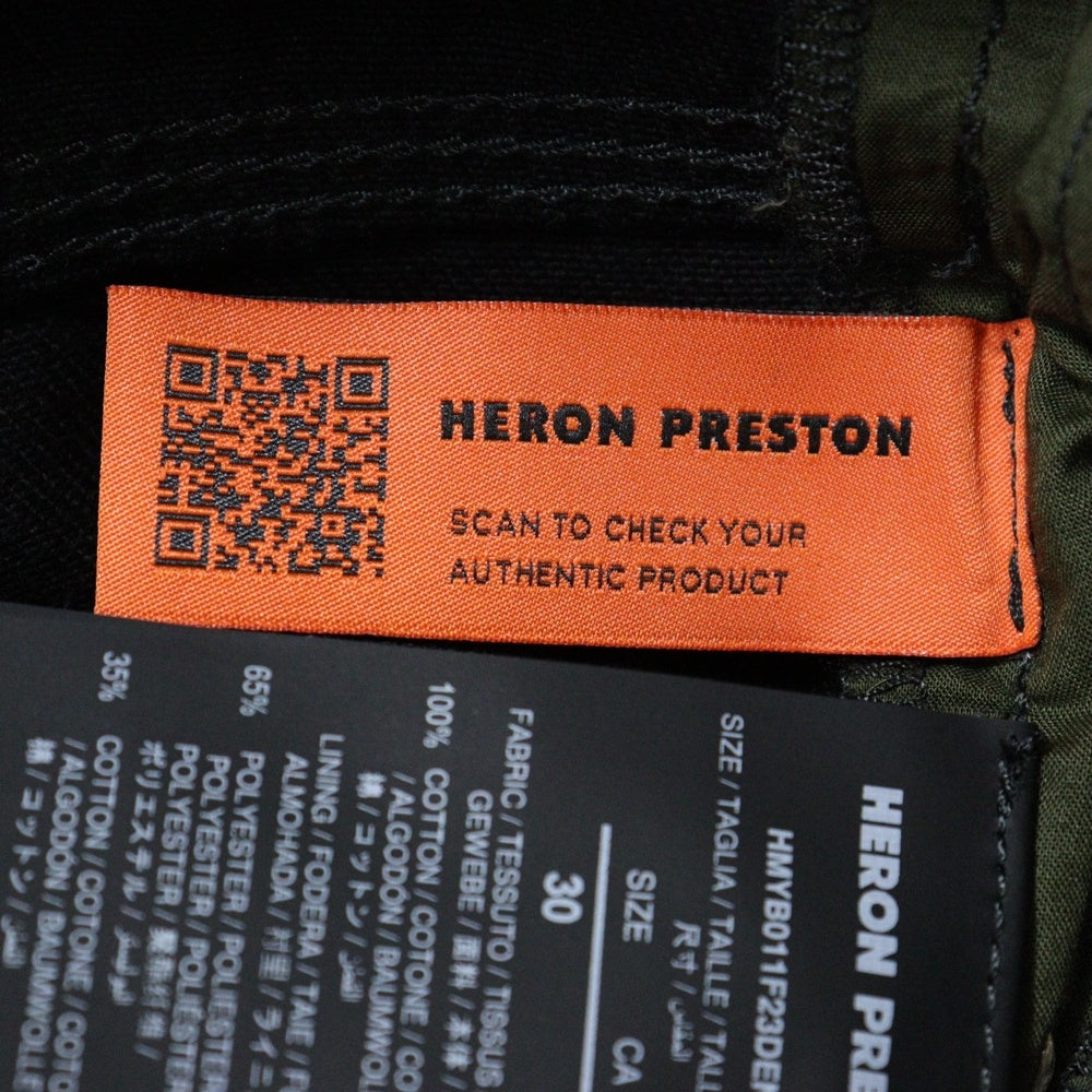 HERON PRESTON(ヘロンプレストン) 23AW REBUILT DENIM CARPENTER 再構築 デニム カーペンター ダブルニーパンツ ブラック HMYB011F23DEN0011000