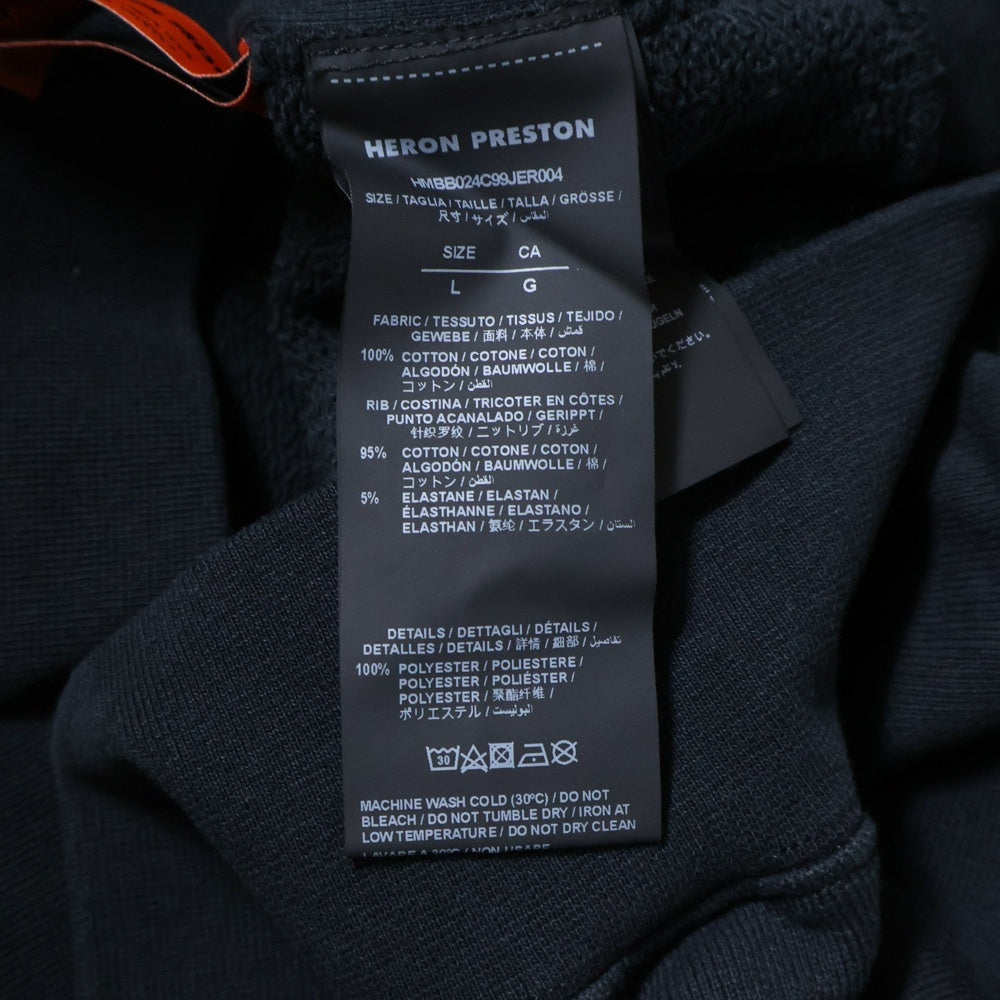 HERON PRESTON(ヘロンプレストン) 23AW PRESTONREG HPNY HOODIE ロゴプリント プルオーバー スウェットパーカー フーディ ブラック/ホワイト HMBB024C99JER0041001