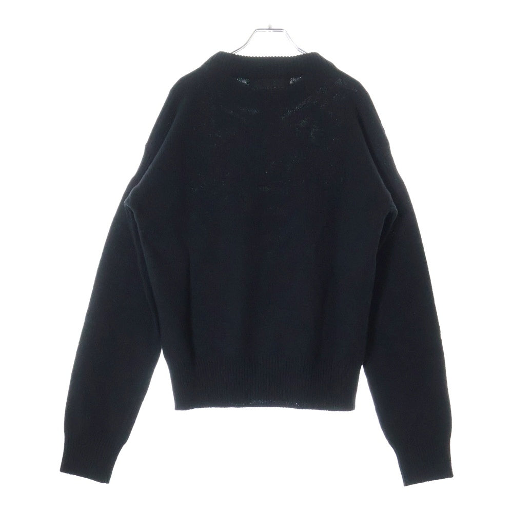MARNI(マルニ) 23AW ROUNDNECK SWEATER フロントロゴモヘヤ クルーネックニット セーター ブラック/ホワイト GCMG0353Q0UFH942