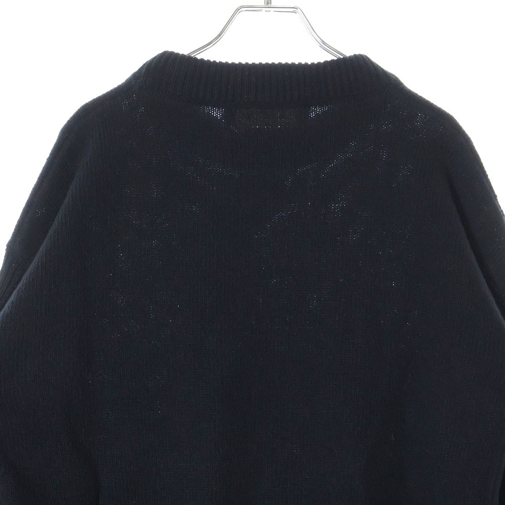 MARNI(マルニ) 23AW ROUNDNECK SWEATER フロントロゴモヘヤ クルーネックニット セーター ブラック/ホワイト GCMG0353Q0UFH942