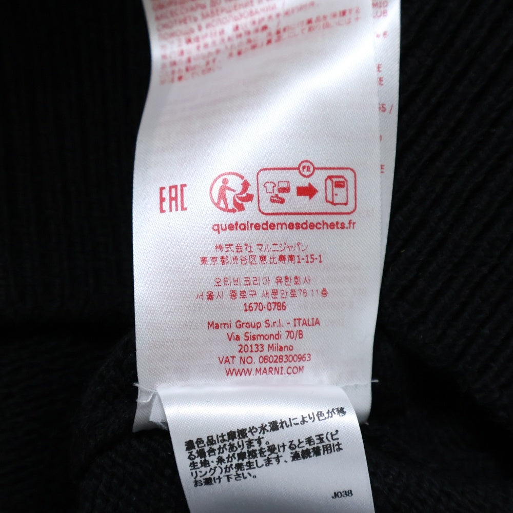 MARNI(マルニ) 23AW ROUNDNECK SWEATER フロントロゴモヘヤ クルーネックニット セーター ブラック/ホワイト GCMG0353Q0UFH942